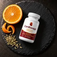 Cardiocept on dark slate with fresh orange and seeds